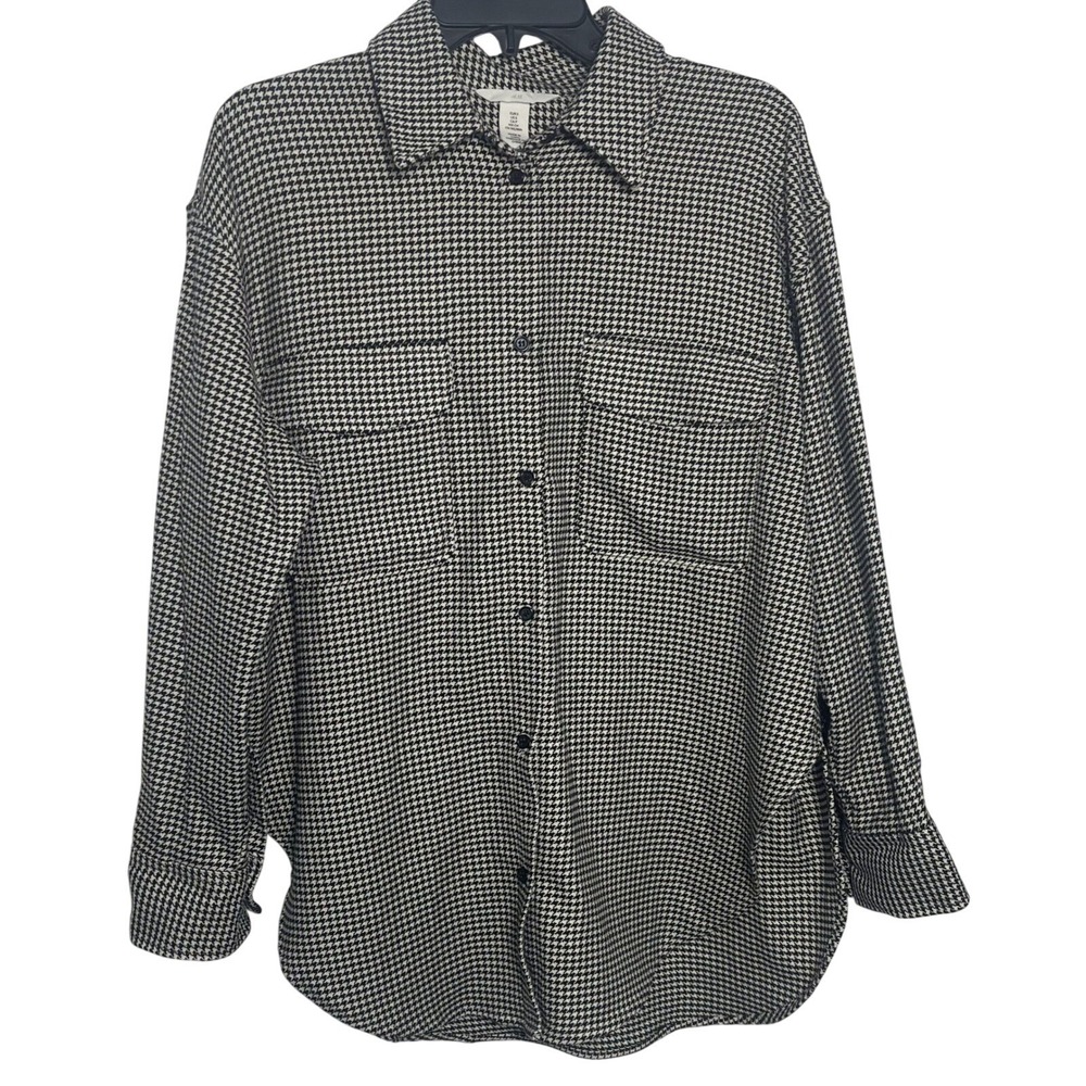 H&M Houndstooth Overshirt Shacket Small